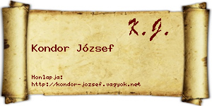 Kondor József névjegykártya