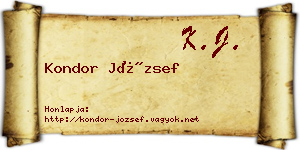 Kondor József névjegykártya